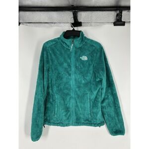The North Face Osito Sherpa Fleece Jacket Women S Teal Fuzzy Full Zip Up Sweater